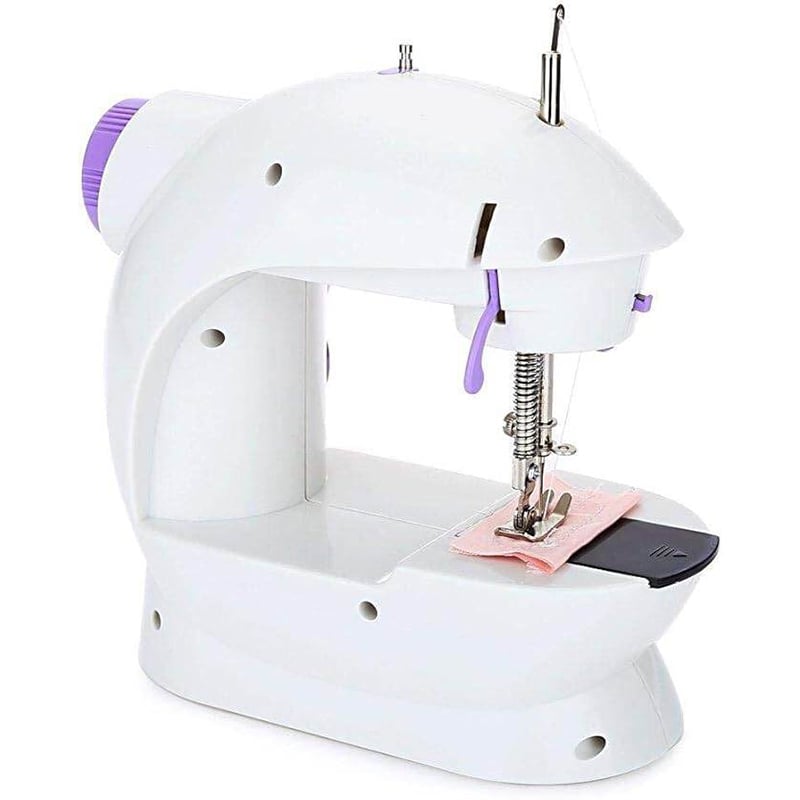 Picture of Dual Speed Portable Mini Electric Pedal Sewing Machine-White