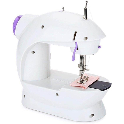 Picture of Dual Speed Portable Mini Electric Pedal Sewing Machine-White