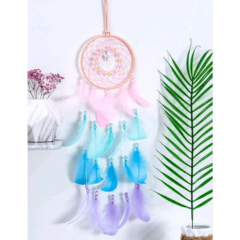 Picture of Dream Catcher Wall Decor Colorful Catcher Handmade Dream Catcher for Girls Boy Kids Bedroom Wall Hanging Living Room Wedding-Multicolor
