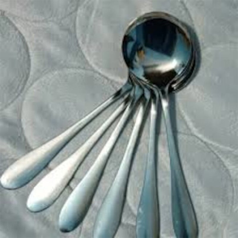 Picture of Stainless Steel Soup Spoon Set- High Quality- 6 pcs-Silver