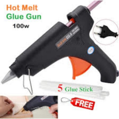 Picture of Glue Gun With 5 Glue Stick, Combo Pack 100W Hot Melt For Art Crafts, Joint Repair-Multicolor