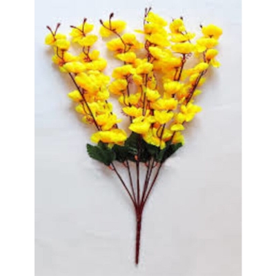 Picture of Artificial Cherry flower bunches 21 inch flower bunches - 1 pcs-Yellow