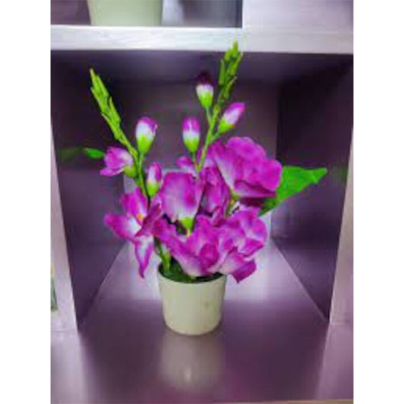 Picture of Artificial gladiolus flower 11 inch  long tob for home or office decoration-Purple