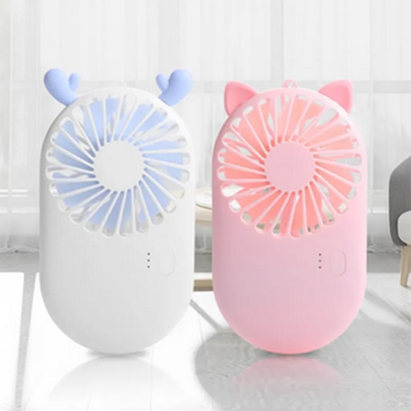Picture of Summer 1Pc Cute Portable Mini Fan Handheld Usb Chargeable Desktop Fans 3 Mode Adjustable Summer Cooler For Outdoor Travel Office - Charger Fan-Multicolor