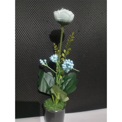 Picture of Artificial Flower Balcony Potted Plant Flowers Bouquet Wedding Home Garden Decor-Blue