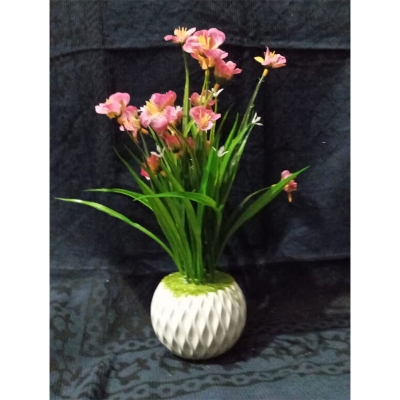 Picture of Artificial flower & plant in plastic pot for Decoration-Pink
