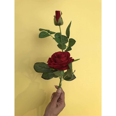 Picture of Artificial Rose Flower Stick - 1 Pcs-Red