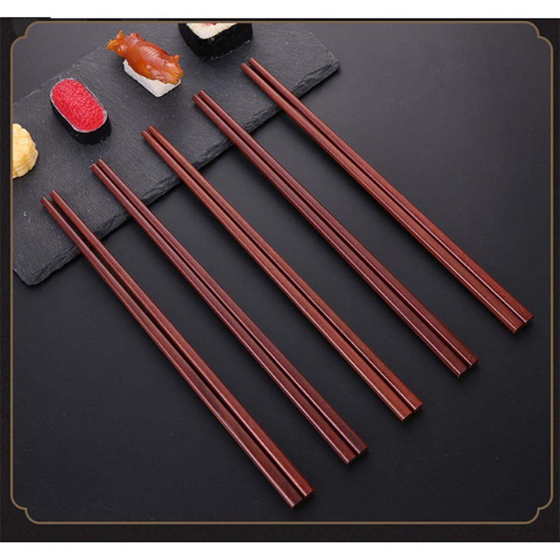 Picture of Japanese-style grade sandalwood solid wood chopsticks - 10 Pcs-Chocolate