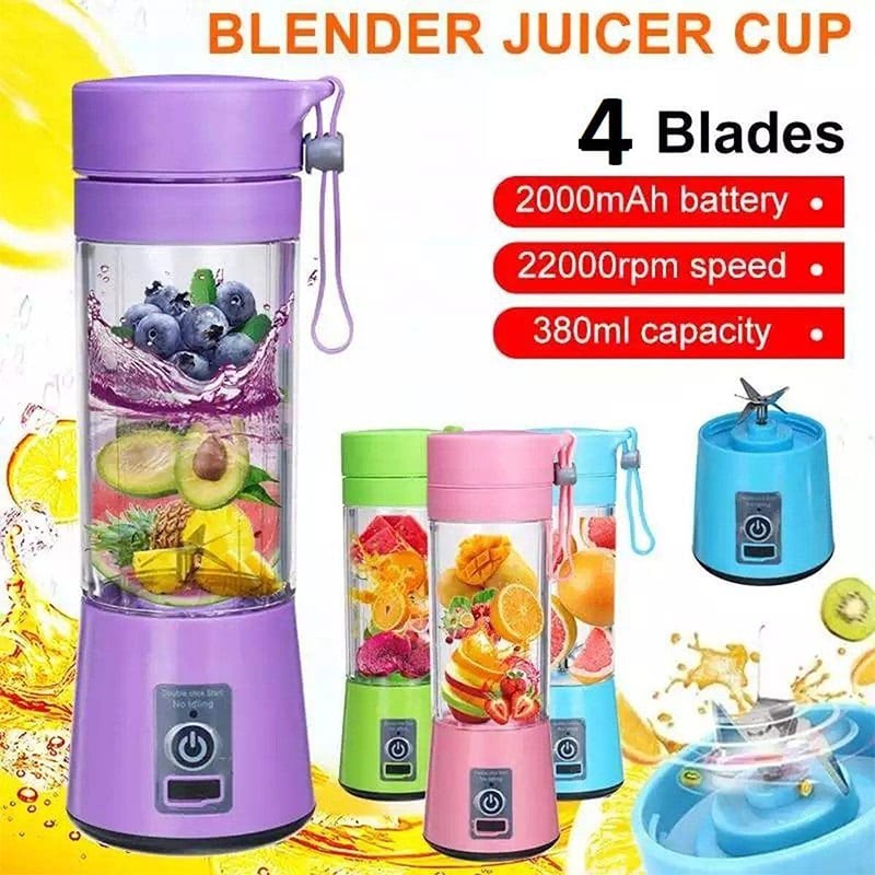 Picture of Portable USB Electric Smart Home Fruit Juicer Vegetable Juice Maker Blender Rechargeable Cup With Charging Cable-Multicolor