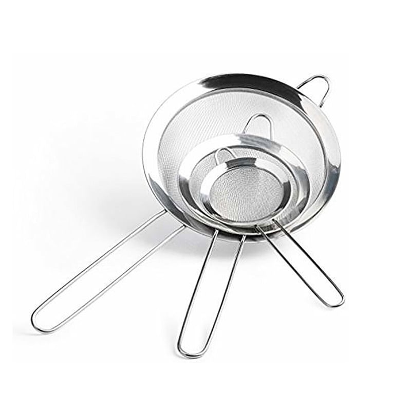 Picture of Chakni/Tea Strainer/Fine Mesh Stainless Steel Strainers -3 Pcs set Small, medium, big-Silver