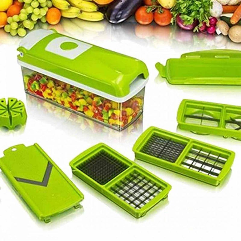 Picture of Vegetable Chopper Pro Onion Chopper Dicer Slicer Cutter Manual - Vegetable Spiralizer Mandoline Slicer Food Veggie Kitchen Fruit Chopper Heavy Duty,Nicer Dicer Plus Genius-Multicolor