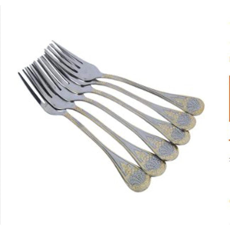 Picture of Stainless Steel Spoon  - 6 Pcs Multi Design-Silver