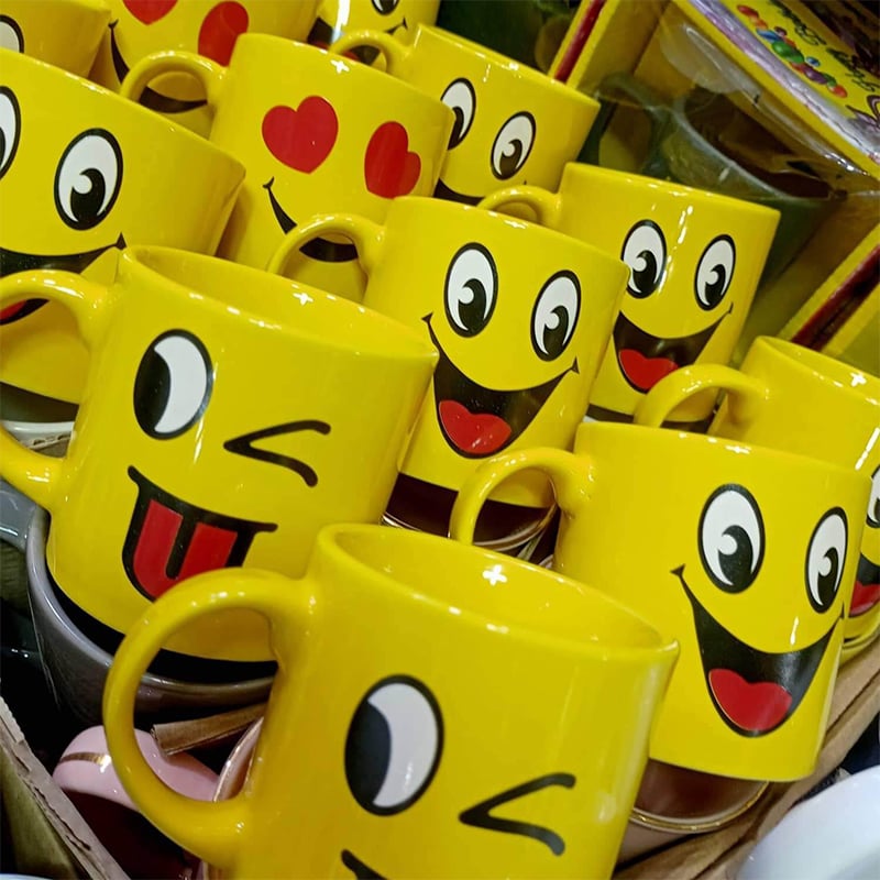 Picture of Stylish and High Quality emoji ceramic mug- 1 pcs - Coffee Mug-Multicolor