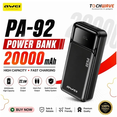 Picture of Awei PA92 20000mAh 22.5W Fast Charging Power Bank