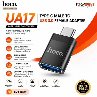 Picture of Hoco UA17 Type-C Male to USB 3.0 Female Adapter