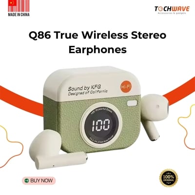 Picture of Q86 Bluetooth 5.3 Wireless Headphones Power LED Digital Display 24hours Endurance HiFi Gaming Headsets Waterproof Sports Earbuds