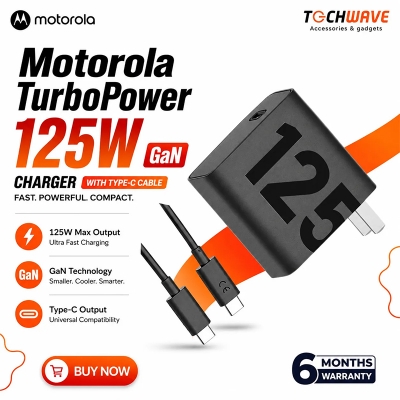 Picture of Motorola TurboPower 125W Wall Charger with 6.5 Amp USB-C Cable
