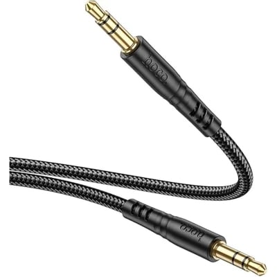 Picture of Hoco UPA24 - Smooth AUX Audio Cable, 3.5mm To 3.5mm, Compatible With Mobile Phones And Tablets, Length: 1M - Black
