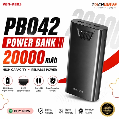 Picture of Ven-Dens VD-PB042 Power Bank 20000mAh – Dual Output, Fast Charge, Wide Compatibility