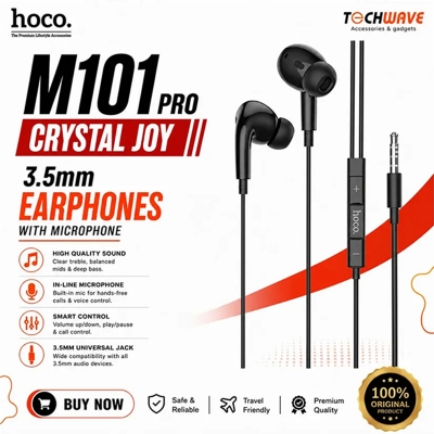 Picture of Hoco M101 Pro Crystal Joy Wire-controlled Earphones with Microphone