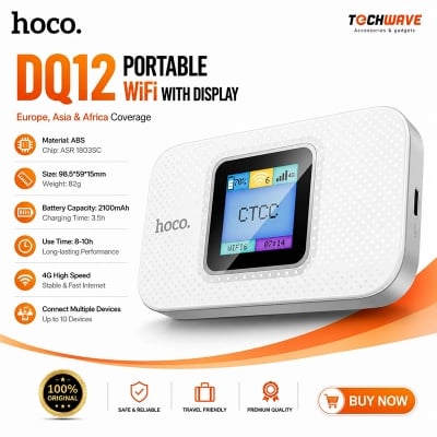 Picture of DQ12 Mobile Portable WiFi Router | 10-Hour Battery | Connects 6 Users