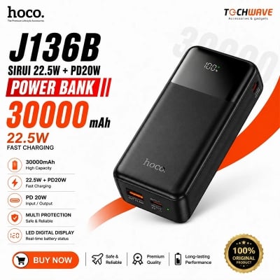 Picture of HOCO J136B 30000mAh 22.5W Fast Charging Power Bank