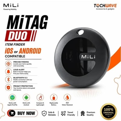 Picture of MiLi LiTag Duo Smart Finder for both Android & iOS – replaceable battery, Google & Apple Find My certified