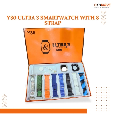 Picture of Y80 Ultra 3 Smartwatch with 8 Strap - Multicolor