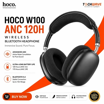 Picture of Hoco W100 Shadow ANC Noise Reduction Bluetooth Headphone