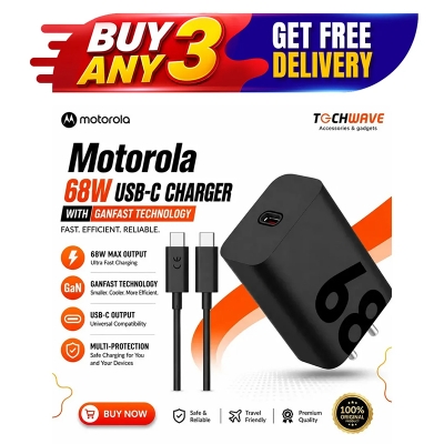 Picture of Motorola 68W USB-C Charger with GanFast Technology