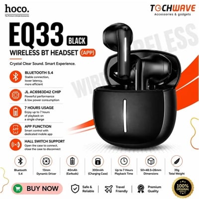 Picture of hoco EQ33 Gem True Wireless App Control Bluetooth Earphone(Black)