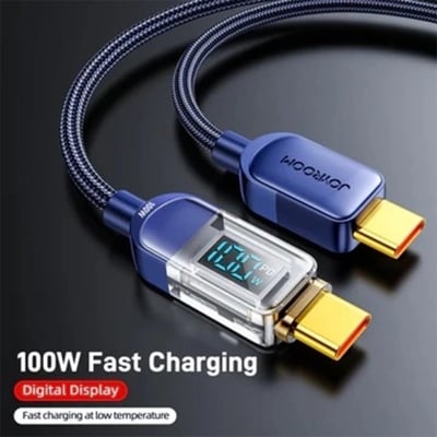 Picture of S-CC100A4 100W Digital Display Fast Charging Data Cable 1.2m Type c to Type c Cable