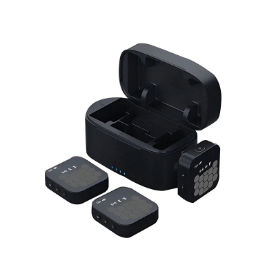 Picture of J32 Pro Professional Charging Case Wireless Lavalier Microphone Black ABS Wireless Microphone for Mobile Phone