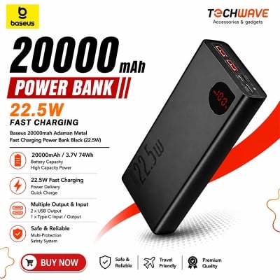 Picture of Baseus Adaman 20000mAh 22.5W Fast Charging 1:1 Clone Power Bank