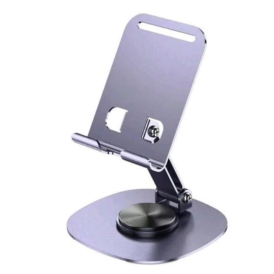 Picture of Aluminium Alloy 360° Rotating Foldable Phone Stand – Universal Metal Desk Holder