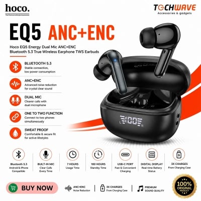 Picture of Hoco EQ5 ANC+ENC TWS Earbuds Dual Device Connectivity