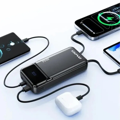 Picture of Awei PA93 20000mAh 22.5W Fast Charging Power Bank with Built‑in Dual Cables
