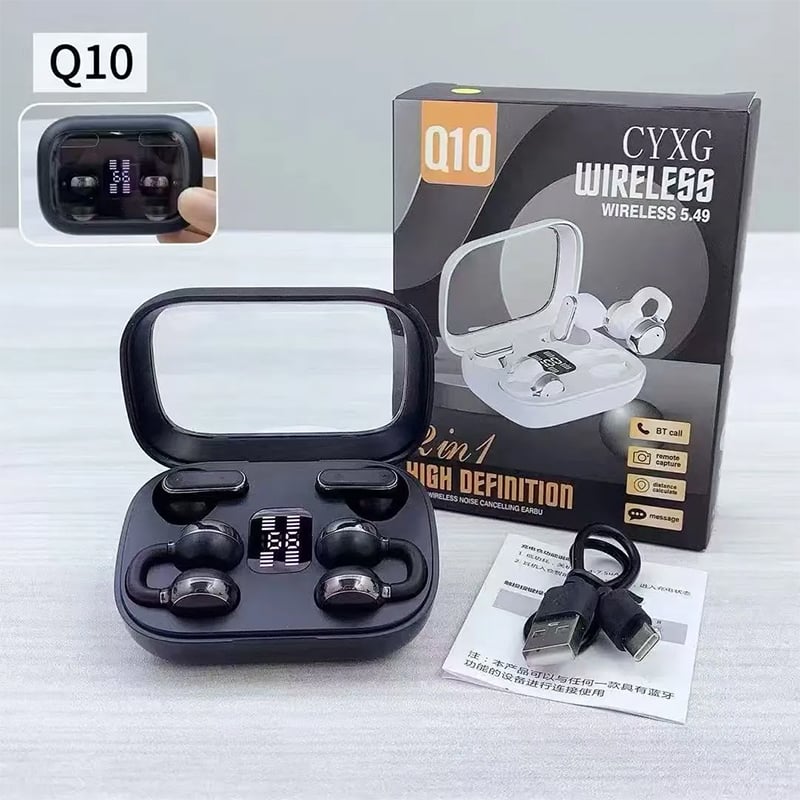 Picture of Q10 2 in 1 Couple Wireless Bluetooth Headphone | TWS Stereo Earbuds with Charging Case