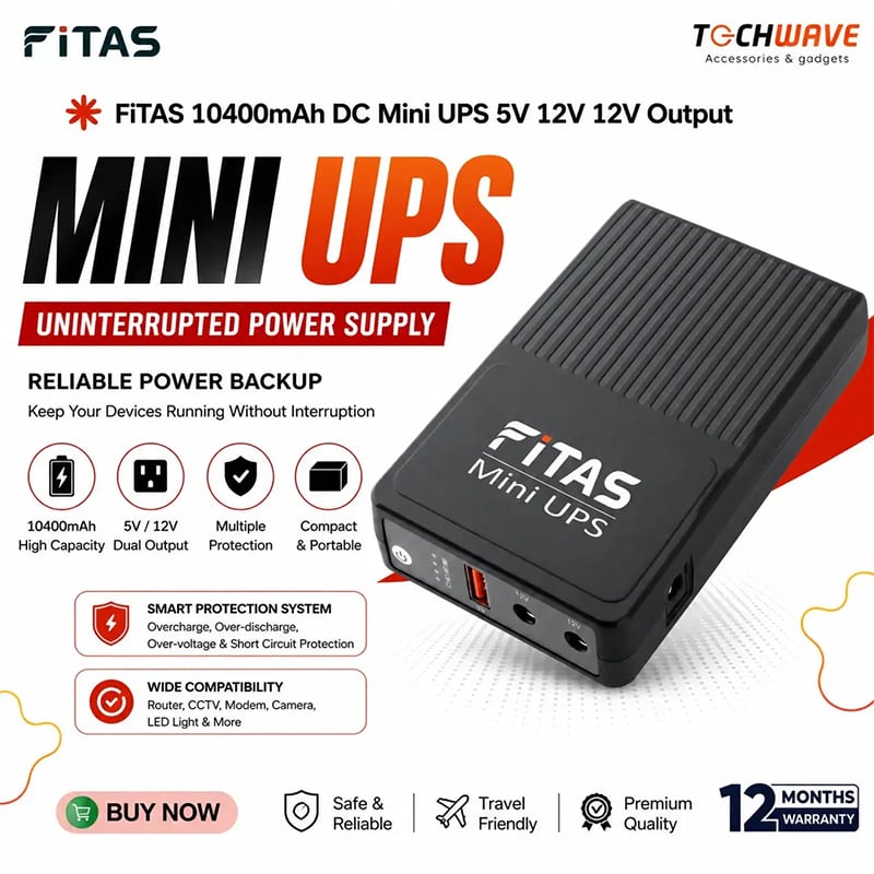 Picture of FiTAS TM55 DC Mini UPS 5V 9V 12V Output