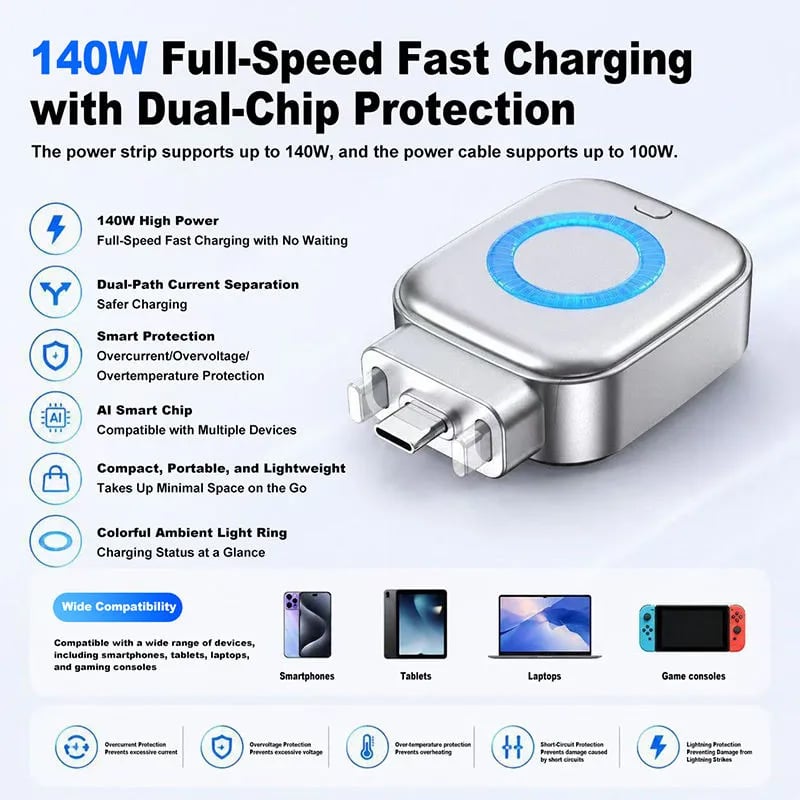 Picture of Ai Smart Cut Fast Charging Type C Adapter Auto Eject Charging Adapter Full Battery Auto Disconnect Auto-plucking Charger