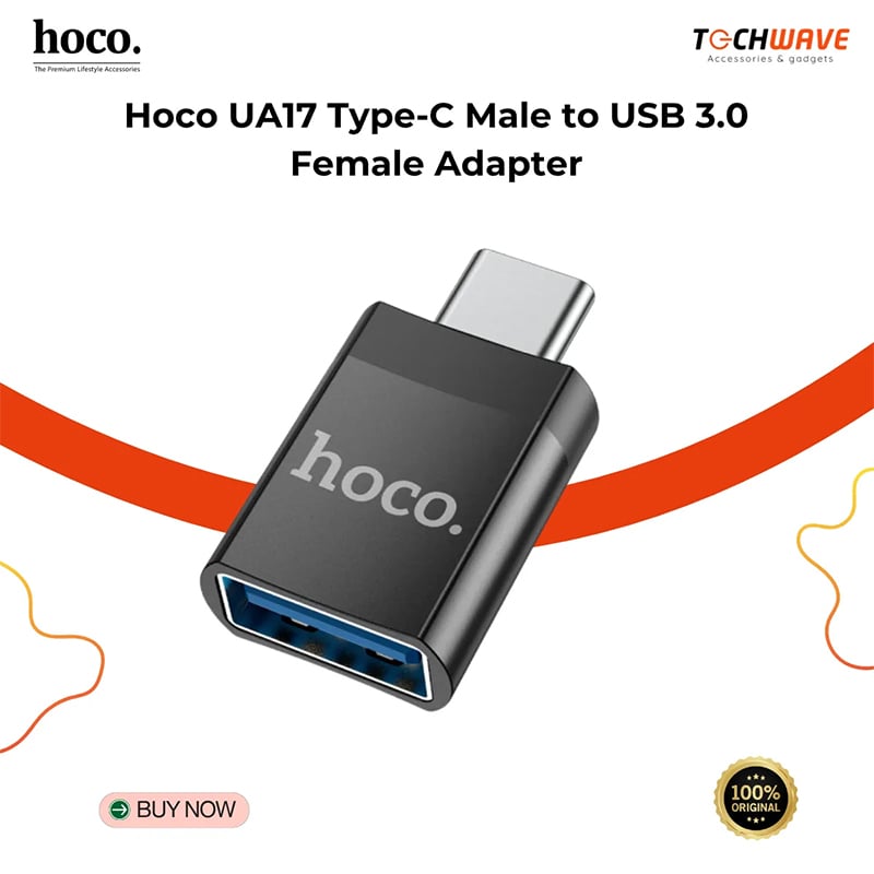 Picture of Hoco UA17 Type-C Male to USB 3.0 Female Adapter