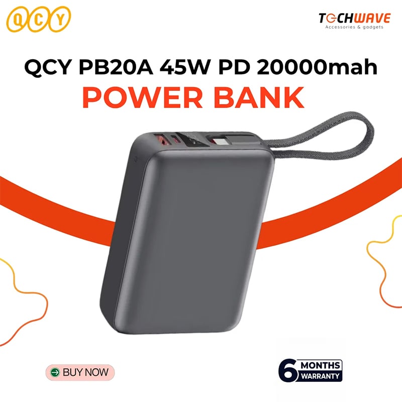 Picture of QCY PB20A 20000mAh 45W PD Fast Charging Mini Power bank