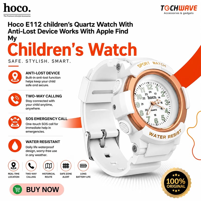 Picture of hoco E112 children's quartz watch with anti-lost device Apple Only