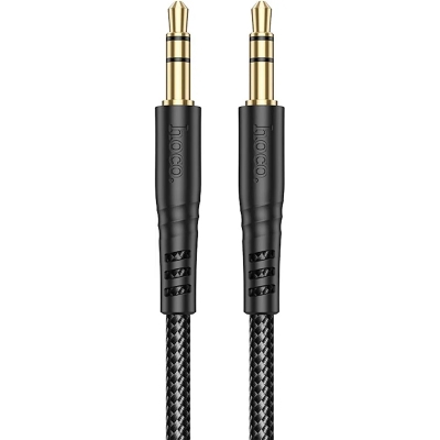 Picture of Hoco UPA24 - Smooth AUX Audio Cable, 3.5mm To 3.5mm, Compatible With Mobile Phones And Tablets, Length: 1M - Black
