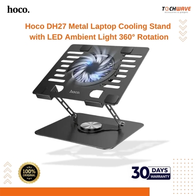 Picture of Hoco DH27 Metal Laptop Cooling Stand with LED Ambient Light 360° Rotation