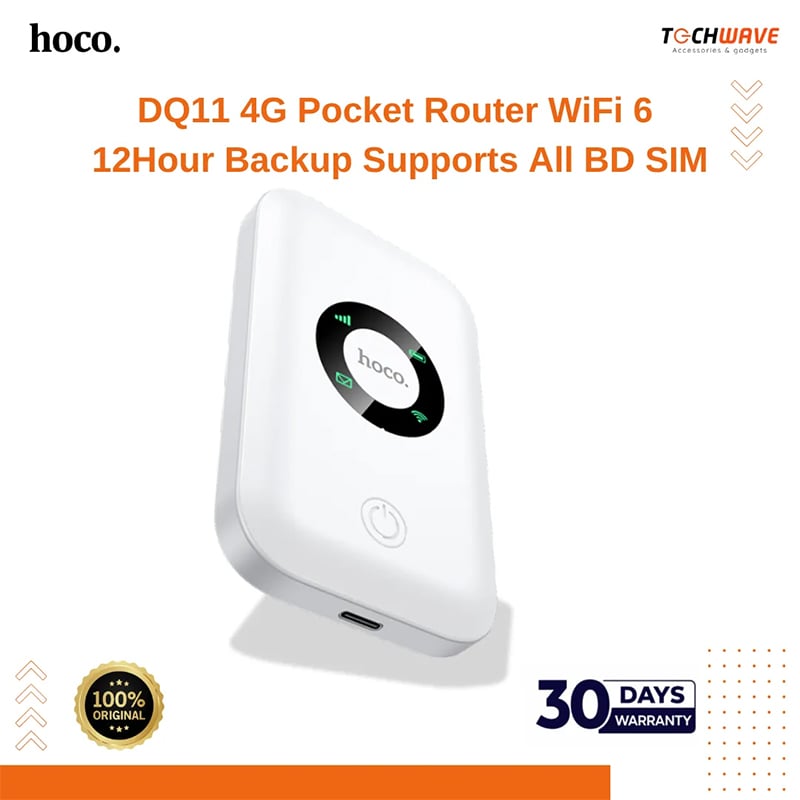 Picture of DQ11 4G Pocket Router WiFi 6 | 12-Hour Backup | Supports All BD SIM