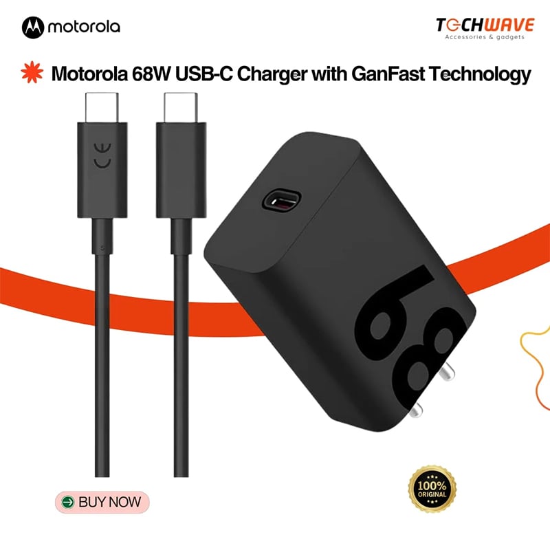Picture of Motorola 68W USB-C Charger with GanFast Technology