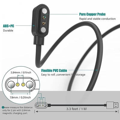 Picture of Smart Watch W26 / W26+ Sport Watches, 2 Pins Magnetic Fuction Charger (50cm, Charger Only)
