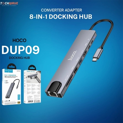 Picture of Hoco DUP09 8-in-1 Docking Hub Converter Adapter