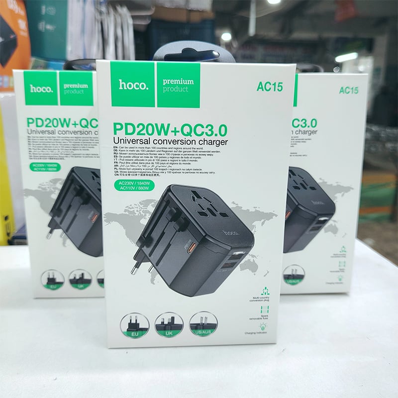 Picture of Hoco AC15 Walker 3-Port PD20W Universal Conversion Charger